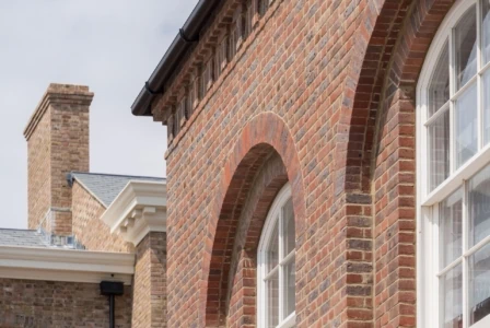 Poundbury Dorchester Clay Brick House with custom arches